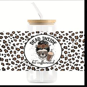 Skull Dead Inside but Caffeinated DIY Decal 3 pack